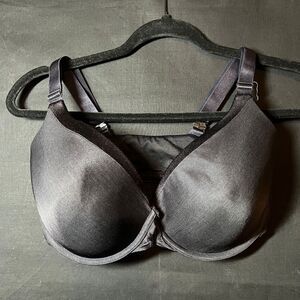 Vanity Fair Beauty Back Front Close Underwire Bra Charcoal Gray 38D 76384